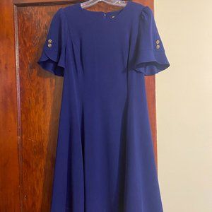 DKNY Button-Detail Short-Sleeved Dress